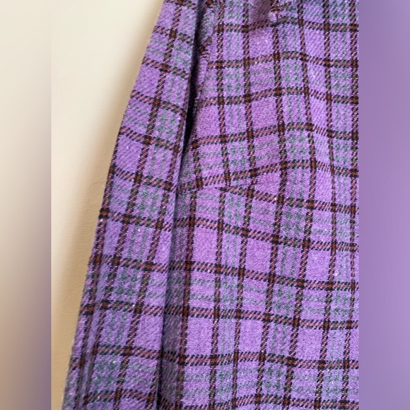 1970’s vintage wool jacket shacket coat, purple trench new old stoco - Picture 5 of 10